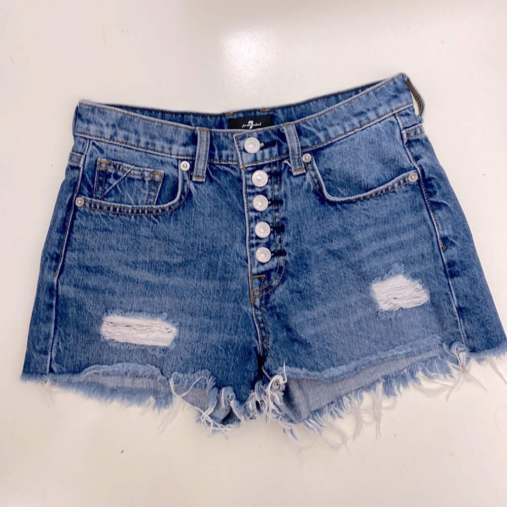 EUC 7 For All Mankind Denim Shorts, Size 25